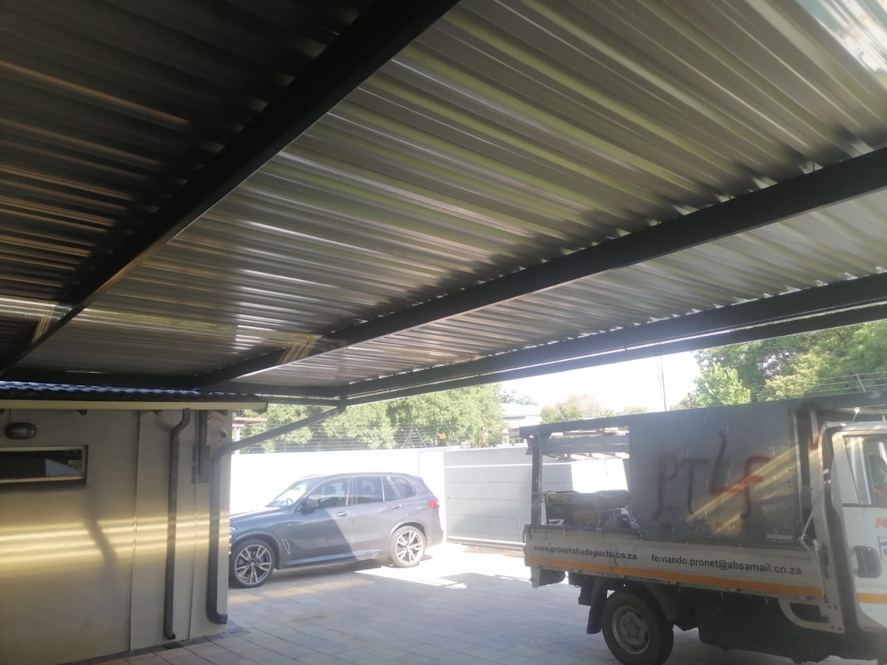 Steel carport roof and frame